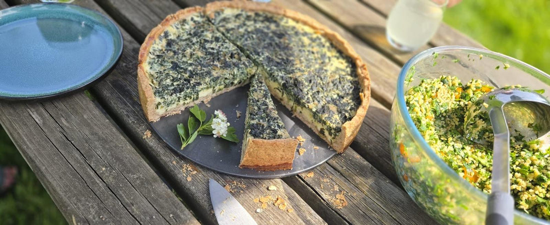 Recipe: Spring Nettle Quiche with Smallacombe Goats Curd & Feta